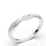 White Gold Twisted Half Diamond Band