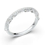White Gold Vintage Floral Milgrain Band