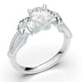 White Gold Floral Split Shank Flower Ring