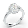 White Gold Vintage Filigree Oval Halo Ring