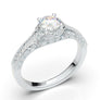 White Gold Vintage Milgrain Filigree Signet Ring