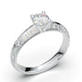 White Gold Vintage Filigree Knife Edge Ring