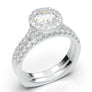 White Gold Round Halo Classic Engagement Set