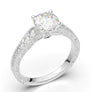 White Gold Vintage Flower Filigree Ring