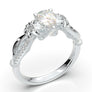 White Gold Floral Pear Filigree Ring
