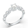 White Gold Floral Milgrain Twist Infinity Ring