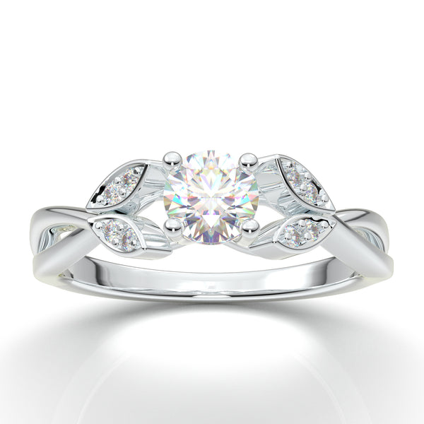 White Gold Twist Ring Try On at Home Aurosi Jewels