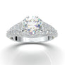 White Gold Vintage Crown Signet Ring