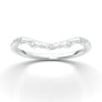 White Gold Curved Floral Filigree Wedding Band