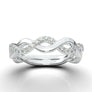 White Gold Infinity Shared Prong Half Diamond Band
