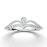White Gold Vintage Curved Pear Motif Band