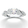 White Gold Floral Twist Leaf Ring