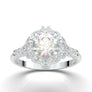 White Gold Vintage Floral Filigree Halo Ring