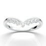 White Gold Curved Milgrain V Wedding Band