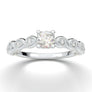 White Gold Floral Milgrain Twist Infinity Ring