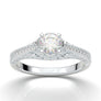 White Gold Vintage Milgrain Filigree Signet Ring