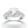 White Gold Vintage Floral Signet Ring