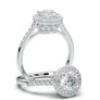 White Gold Milgrain Halo Beaded Ring