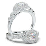 White Gold Round Milgrain Halo Ring