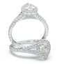 White Gold Pear Halo Split Shank Ring