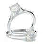 White Gold Solitaire Bead Ring