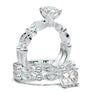 White Gold Vintage Bead Set Engagement Set