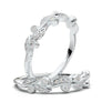 White Gold Floral Vintage Wedding Band