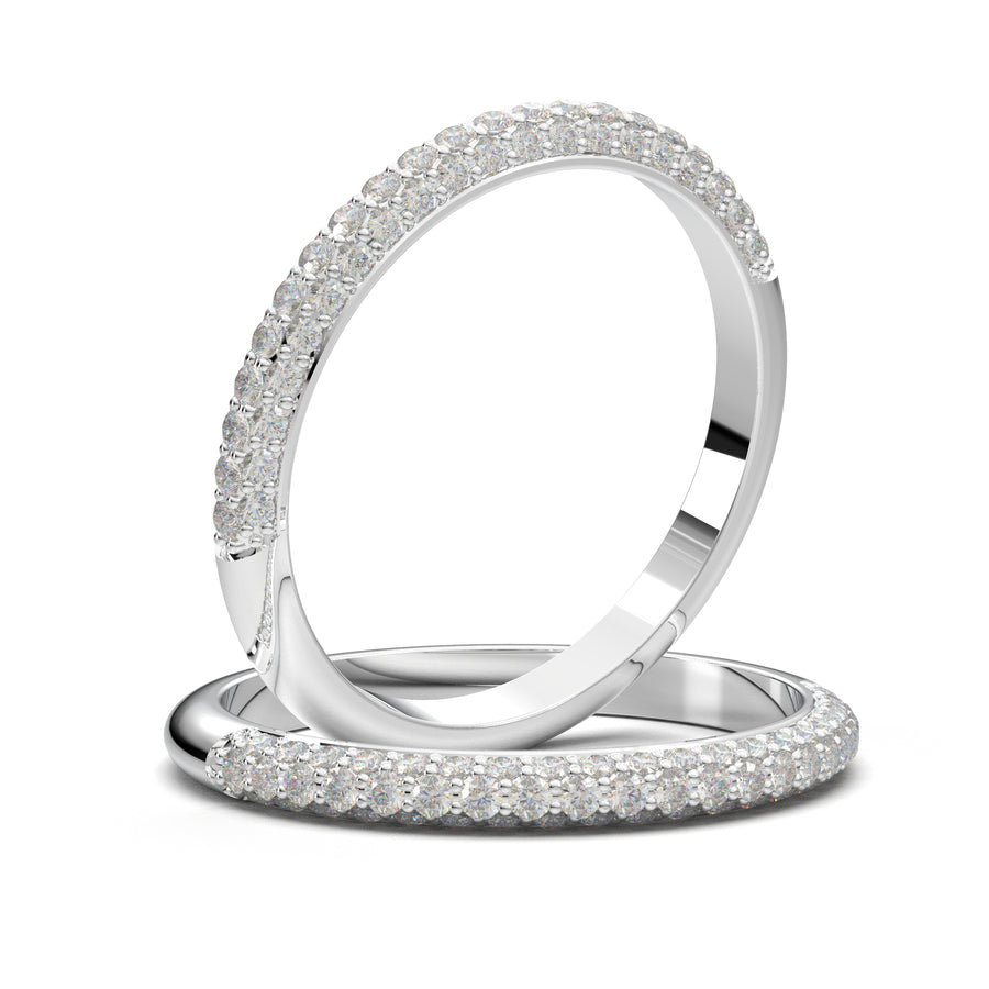Home Try On--White Gold Pave Wedding Band