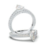 White Gold Vintage Pear Leaf Filigree Ring