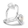 White Gold Pear Curved Solitaire Ring