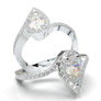 White Gold Pear Halo Twist Shank Ring