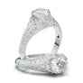 White Gold Vintage Crown Signet Ring