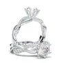 White Gold Twisted Infinity Half Diamond Ring