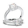 White Gold Twisted Curved Three Stone Ring
