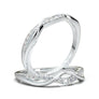 White Gold Twisted Half Diamond Band