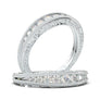 White Gold Vintage Channel Double Milgrain Band