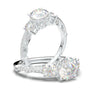 White Gold Three Stone Vintage Basket Ring