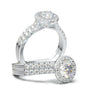 White Gold Round Halo Classic Engagement Set