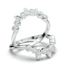White Gold Vintage Curved Marquise Bezel Band
