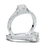 White Gold Vintage Milgrain Filigree Signet Ring