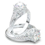 White Gold Vintage Floral Signet Ring