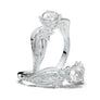 White Gold Floral Twisted Flower Ring
