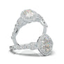 White Gold Floral Oval Halo Ring