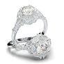 White Gold Vintage Floral Filigree Halo Ring
