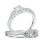 White Gold Floral Twist Delicate Ring