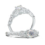 White Gold Floral Stackable Ring