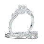 White Gold Floral Filigree Petal Ring