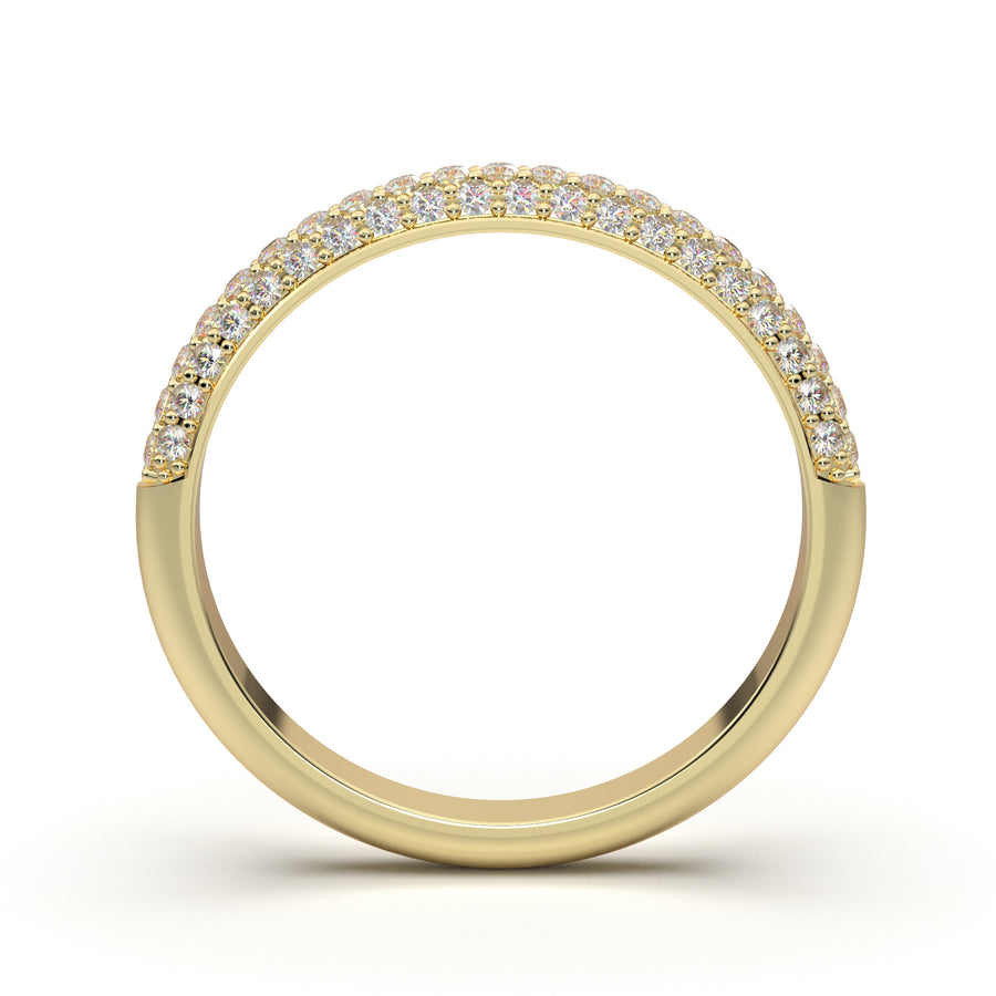 Home Try On--Yellow Gold Pave Wedding Band