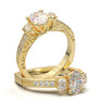 White Gold Vintage Oval Three Stone Ring