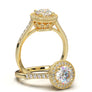 White Gold Milgrain Halo Beaded Ring